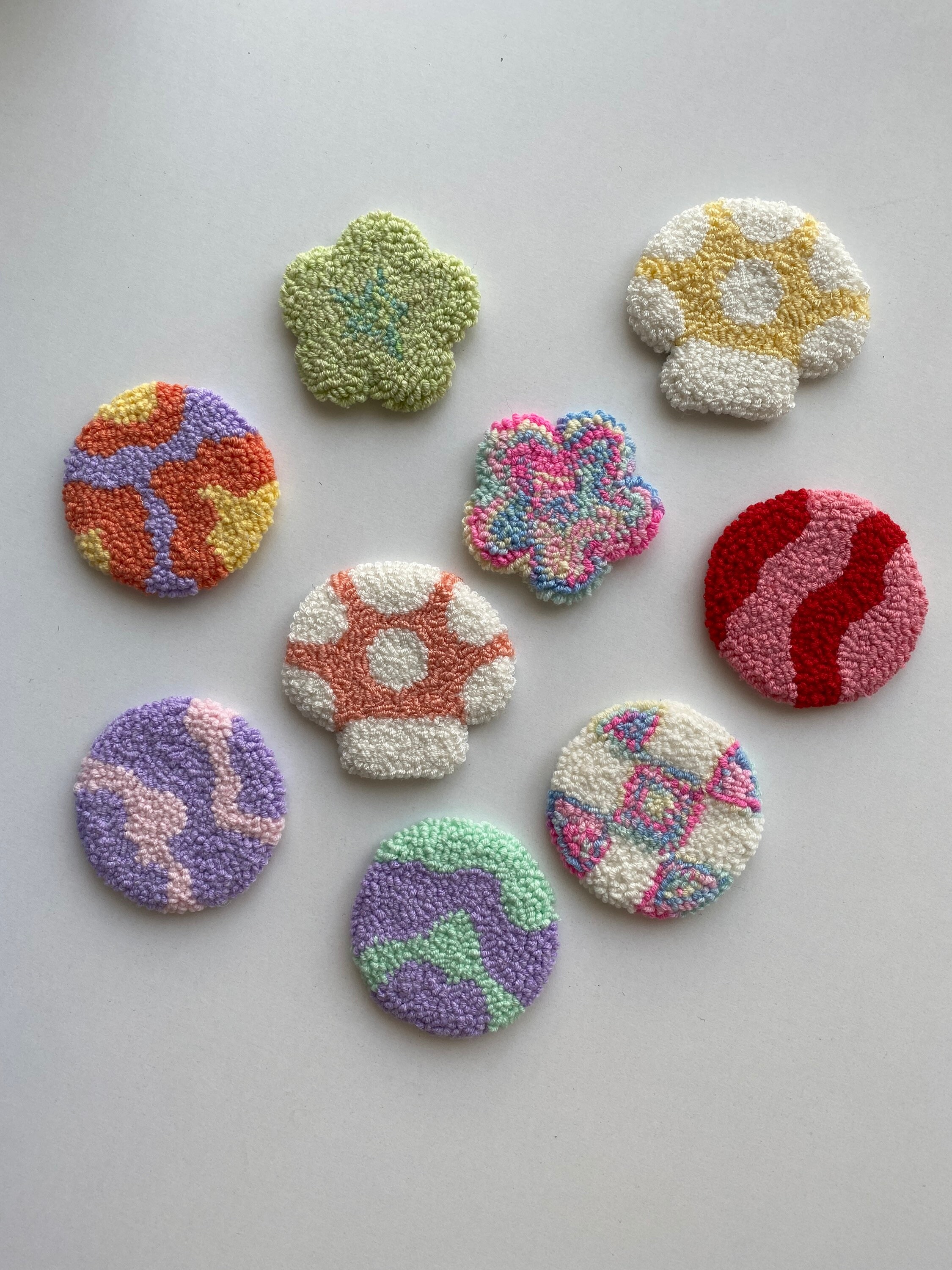 Set of 2 Car Coasters Punch Needle Car Coaster Car Coasters Etsy