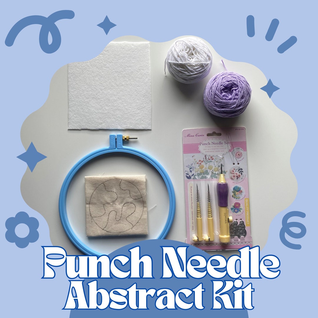 Punch Needle Kit for Beginners PURPLE ABSTRACT Beginner Punch Needle