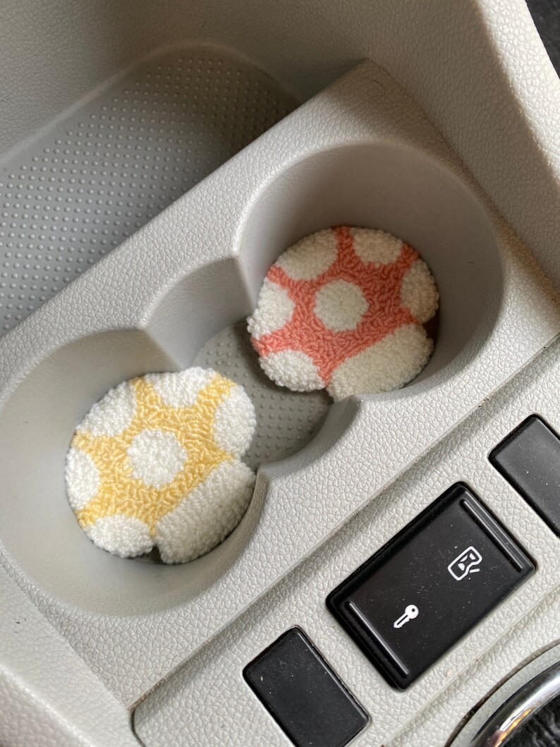 Set of 2 Car Coasters Punch Needle Car Coaster Car Coasters Etsy