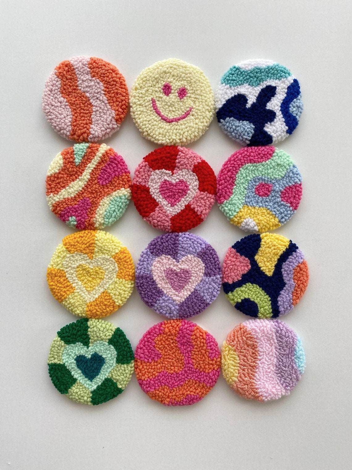 Set of 2 Car Coasters Punch Needle Car Coaster Car Coasters Etsy