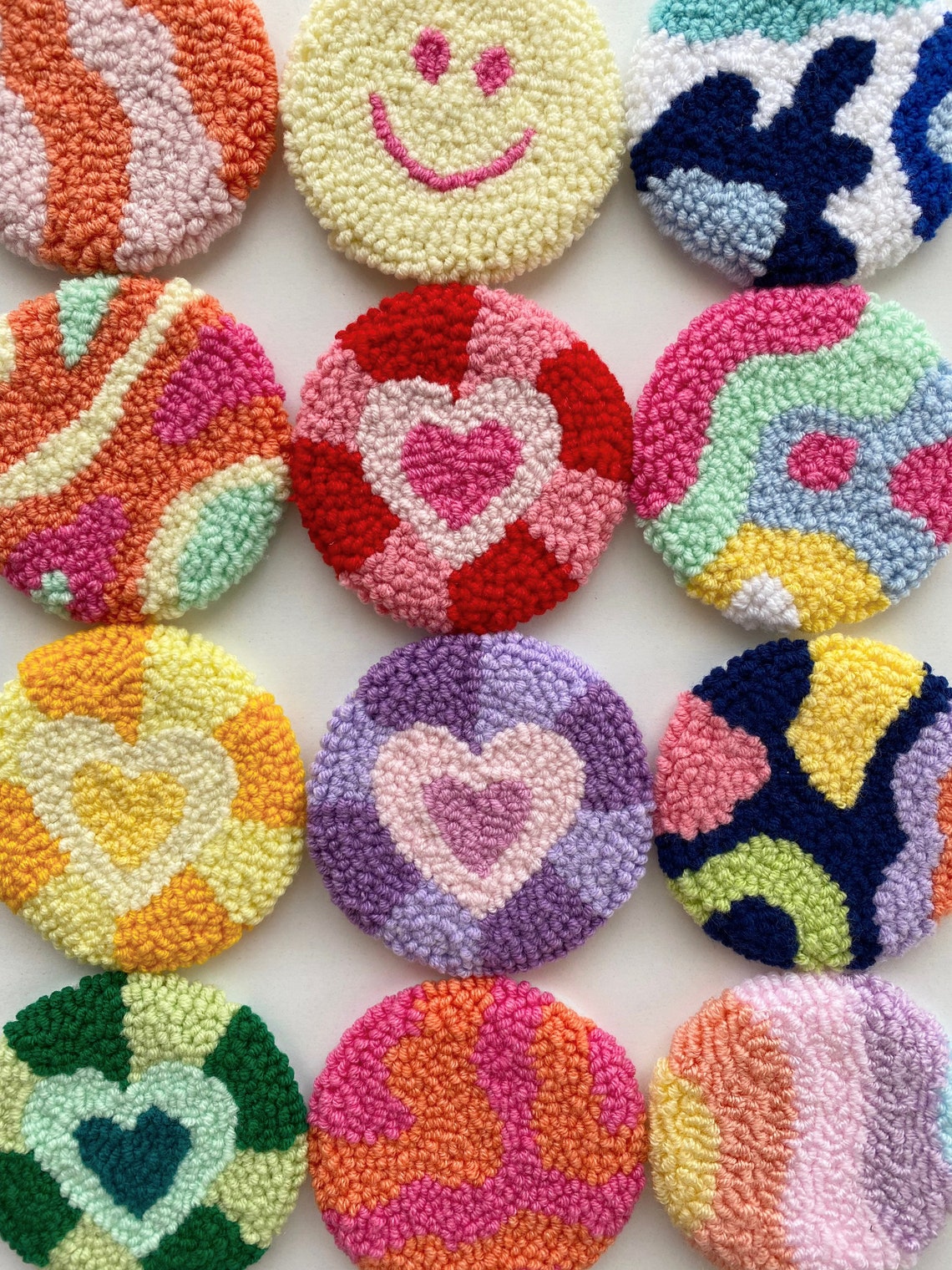 Set of 2 Car Coasters Punch Needle Car Coaster Car Coasters Etsy