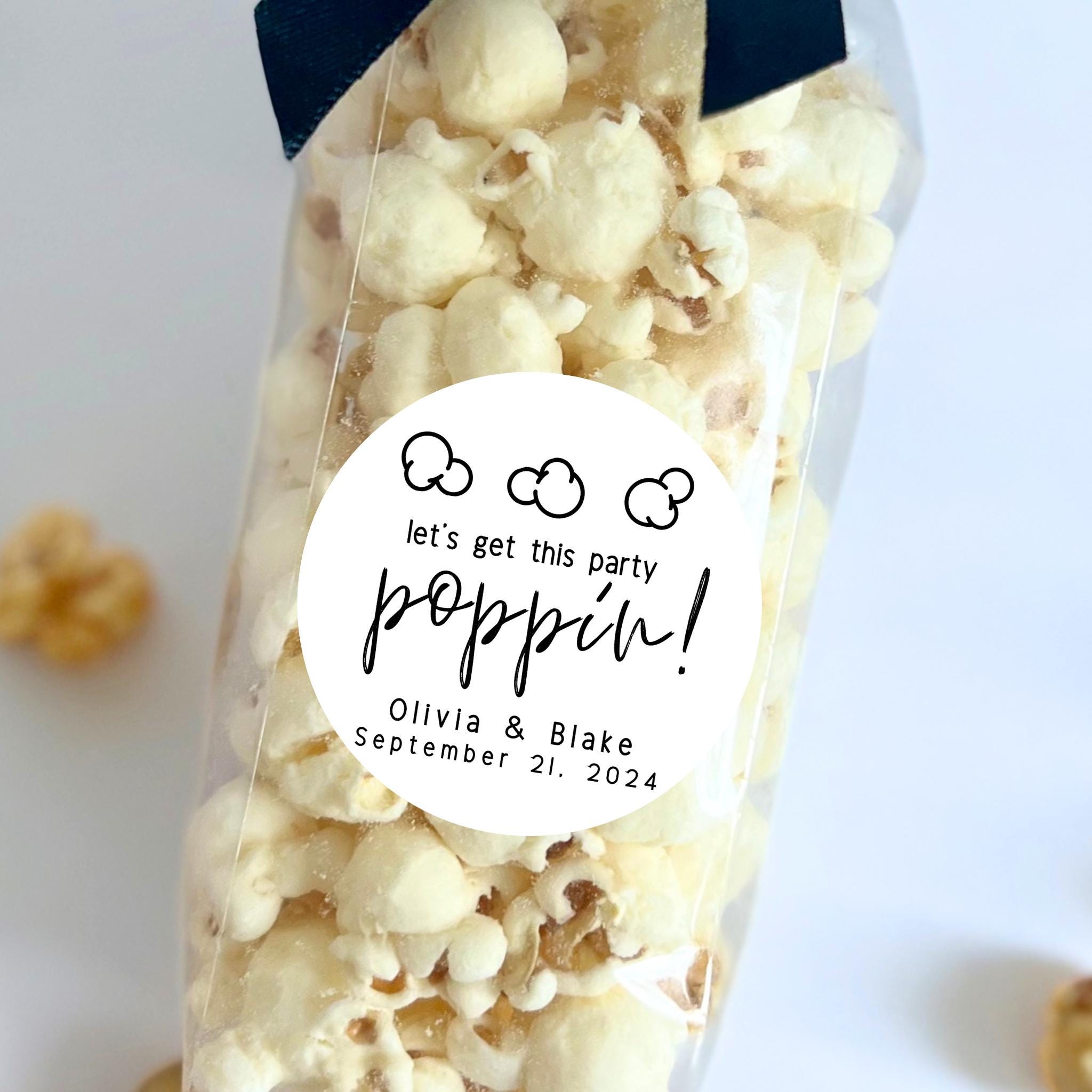Popcorn Favor Bags – “Let’s Get This Party Poppin!” Custom Birthday & Shower Favors