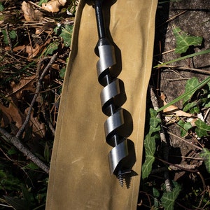 Bushcraft Auger with Beewaxed Canvas Waterproof Case / Drill Diameter: 18mm, 22mm to 24mm, Bushcraft, Survival, Outdoors