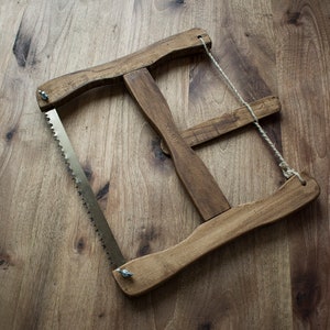Small Bow Saw - Handmade Original Chestnut Bucksaw. Bushcraft, Outdoors, Woods, Sawblade, Bowsaw, Gift. Survival, Prepper,