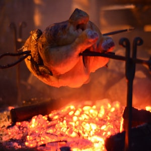 Roasting Grill for Chicken, Fish, Meat and Vegetable Roasting. Bushcraft, bbq, Cooking, Outdoors, Garden, Turning, Woods