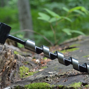 Tarière Bushcraft avec étui de transport en toile/Diamètre du foret : 18 mm, 22 mm à 24 mm, Bushcraft, survie, extérieur, bois prepper