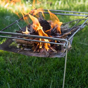 Camping Firepit with canvas carrying case Stainless Steel. Bushcraft, Camping, Campfire, Pit, bbq, Garden, Safe, Cooking