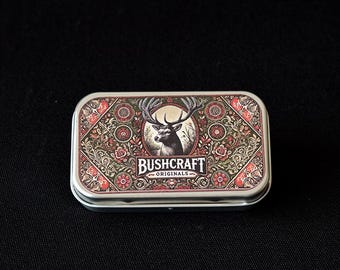 Deer Tin Can – A Nature-Inspired Keepsake, Bushcraft, Camping, Forager, Gift, Tin Box, Vintage Style, Exotic design