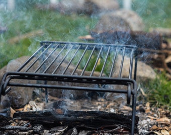 Bushcraft Grill with Canvas Carrying Case, Portable, Easy to Carry. Two steel Options Available. Camping Grill, Campfire cooking, Barbecue.