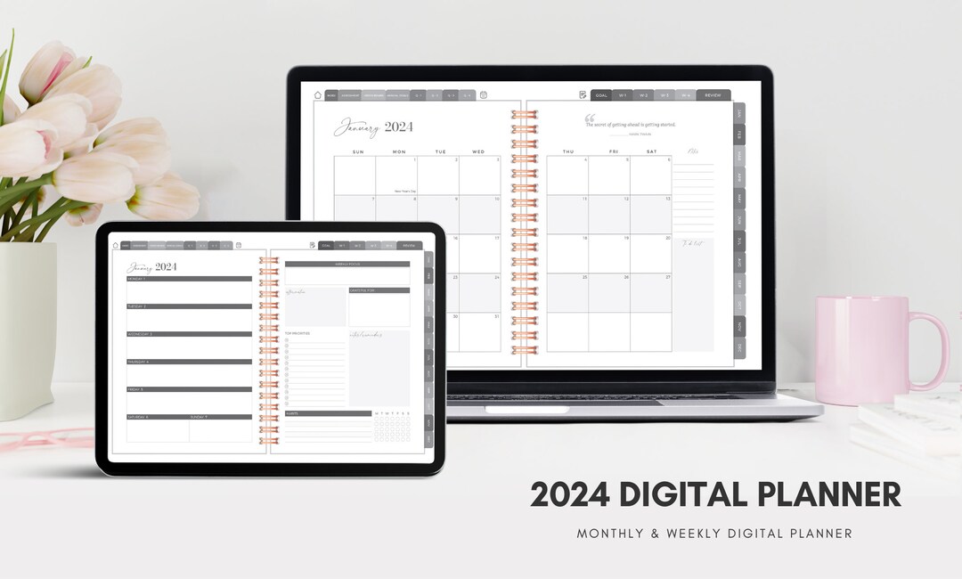 2024 Digital Planner Weekly, Monthly Goodnotes iPad Planner, Personal ...