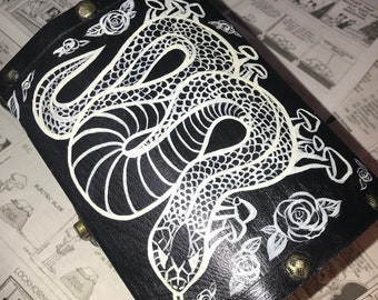 Hand Painted Snake & Mushroom Stash Box