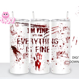 ハロウィーンの血しぶき画像/デジタルダウンロード/昇華/血/ホラー/タンブラーラップ/im fine タンブラー png/血まみれの手形/ゴシック