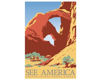 Printable Vintage Poster 1936 See America Artwork Instant Download