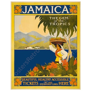 Printable Vintage Poster 1910 Jamaica Gem Of The Tropics Artwork Instant Download