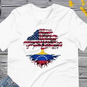 Beautiful Tree United States Venezuela Flags Countries Union, Venezuela en USA, Venezuelan born in USA Unisex t-shirt