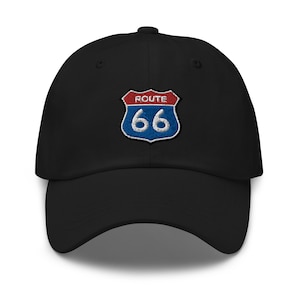 Route 66 Dad Hat, Route 66 Cap Hat, Route 66 Highway, Baseball Cap Gift, Unstructured 6-panel, low-profile, Baseball Cap Multiple Colors