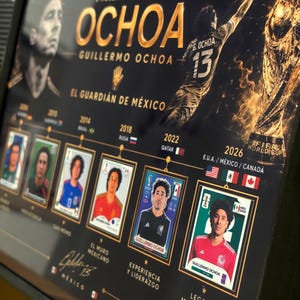 Memo Ochoa World Cup Poster Template Deluxe XL | Memo Ochoa Editable Canva| 6 World Cups Legend | Mexico Soccer Art| Ochoa Futbol mexicano image 9