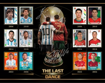 Messi & Ronaldo Last Dance Editable Canva Template | Soccer Poster Printable | CR7 Poster Template | 6 World Cups Timeline | Editable Canva