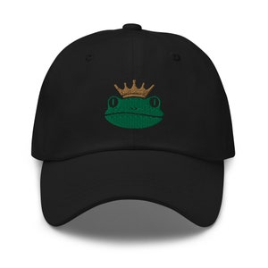 Frog Dad Hat, Embroidered Unisex Hat, Handmade Dad Cap, Adjustable Baseball Cap Gift - Multiple Colors