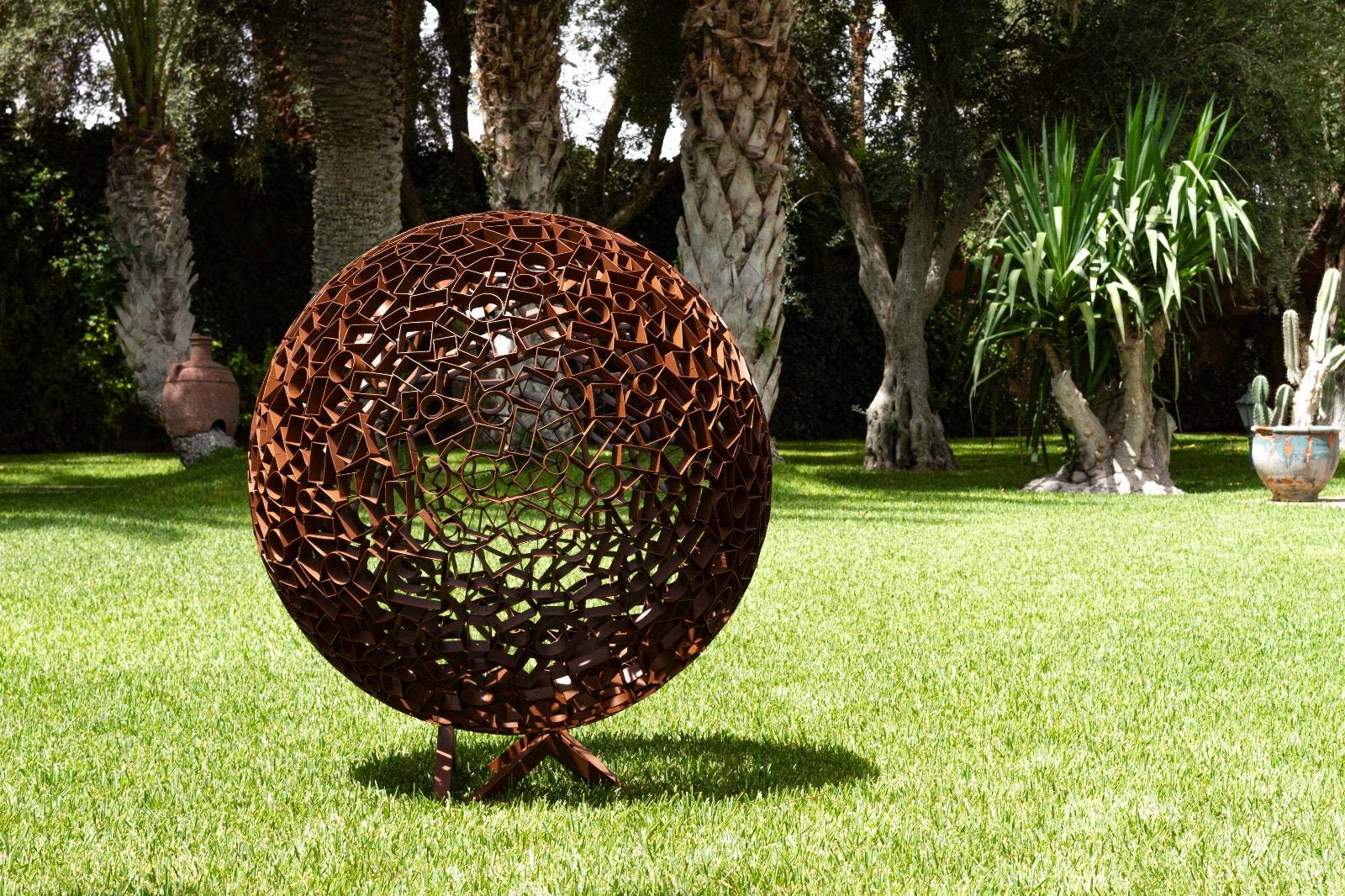 Rusted Steel Garden Sphere Sculpture/outdoor Sculpture for Modern ...