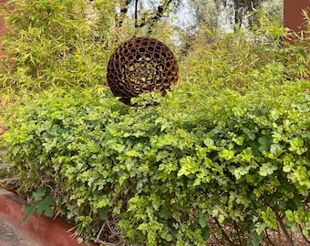 Garden sculpture-sphere sculpture-Garden sphere-Steel Sculpture-metal sculpture-globe sculpture-Yard sculpture-Outdoor sculpture