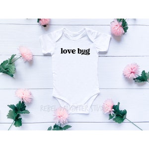 Love Bug Baby Onesie® | Valentines Day | Retro, Minimalist | Trendy Baby Bodysuit | Photoshoot