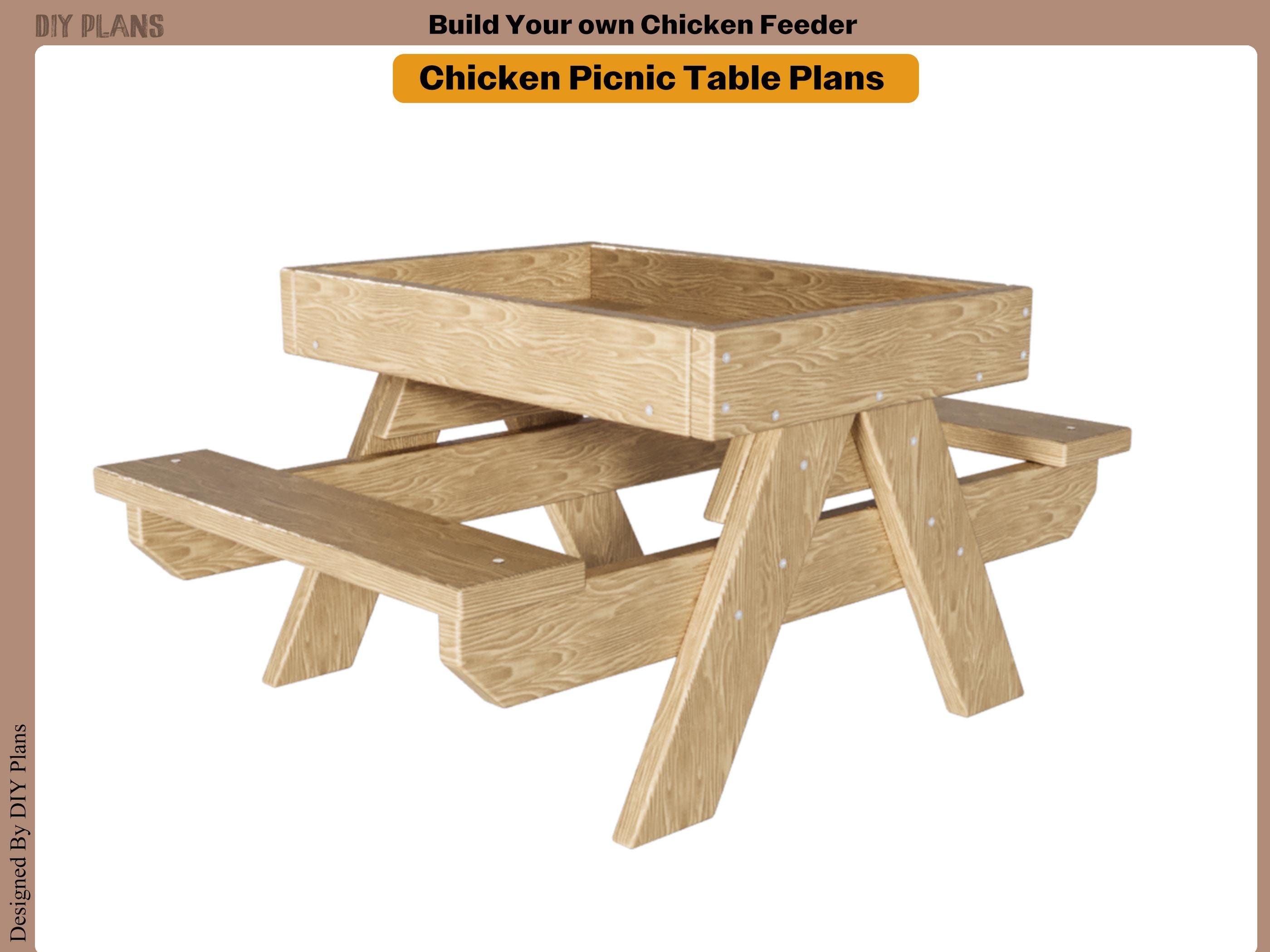 Garden Chicknic Table Plans Diy Chicken Table Plans, Wooden Squirrel ...