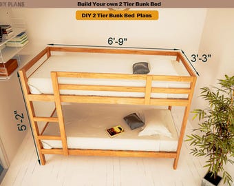 DIY Pläne für ein Doppelstockbett: Zweistöckiges Holzbett (Digitaler Download)
