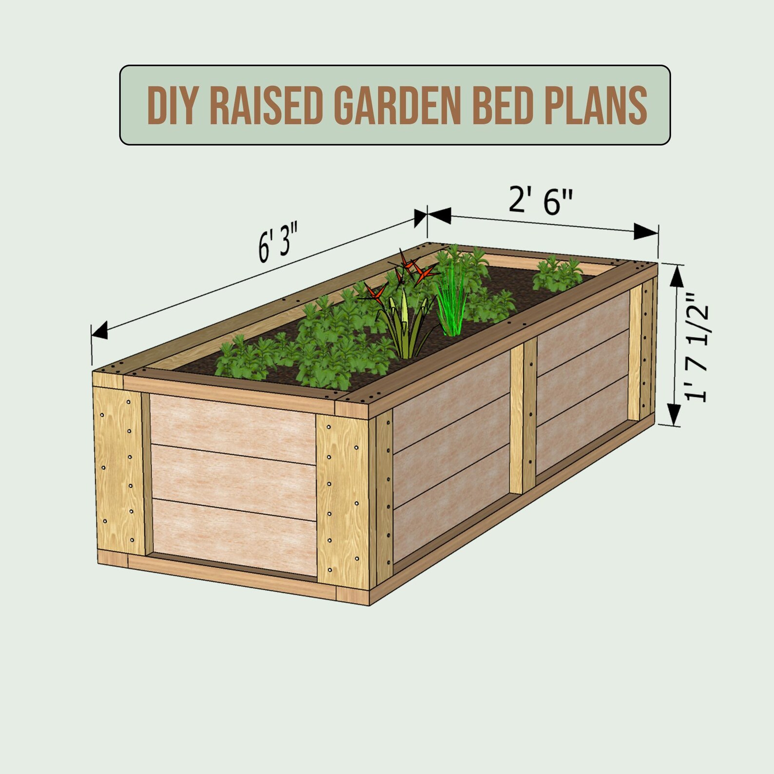 DIY Raised Garden Bed Plans: Modern Patio Planter Box (PDF Download) - Etsy