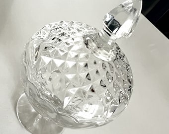 Heavy Crystal Candy Basket Diamond Pattern with Lid