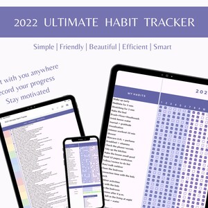 2022 Ultimate Habit Tracker | Daily, weekly, monthly, yearly goals and habits tracker | Easy and fun | Always with you in your Google Sheets
