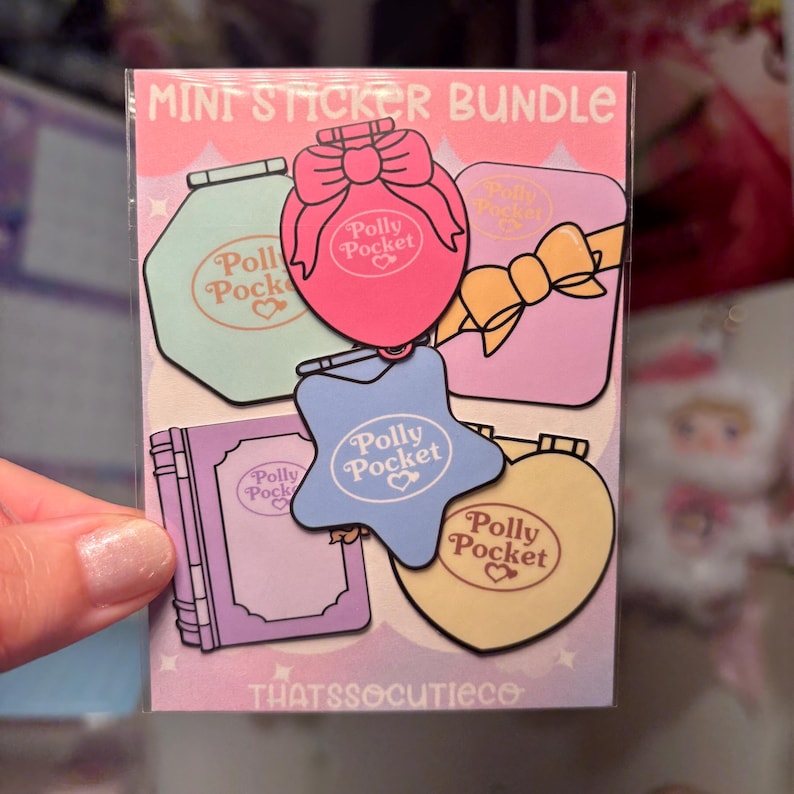 Mini Sticker Bundle Layout Mini Polly Pocket Sticker Bundle | Kawaii Planner Journaling Deco Pack ...