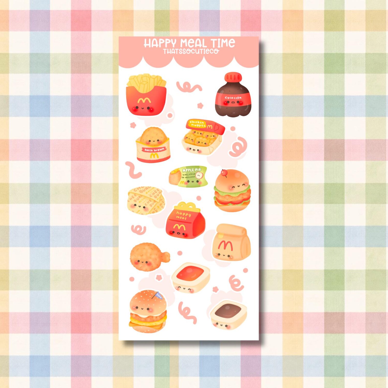Happy Meal Sticker Sheet | Kawaii Planner Stickers - Etsy