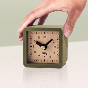 Custom Engraved Desk Clock, Silent Cube Nightstand Clock, 3" Cube - MADE IN USA