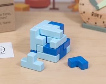 Geometric 3D Puzzle, Cube or Flat Brain Teaser - Made in USA