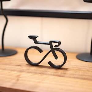 minimalist desk bike sculpture infinity bike decor cycling themed gift modern bike decoration black bike sculpture cyclist desk accessory bike infinity design unique bike decor bicycle desk art cyclist gift idea