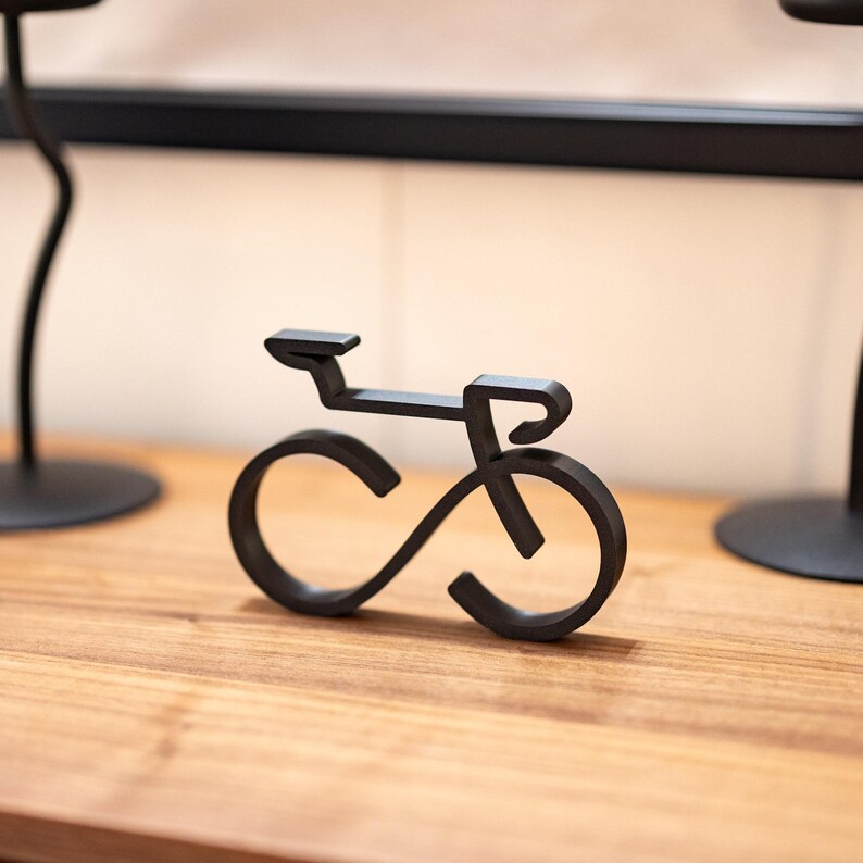 minimalist desk bike sculpture infinity bike decor cycling themed gift modern bike decoration black bike sculpture cyclist desk accessory bike infinity design unique bike decor bicycle desk art cyclist gift idea