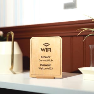 Laser Engraved Wooden WiFi Password Sign - Airbnb Decor