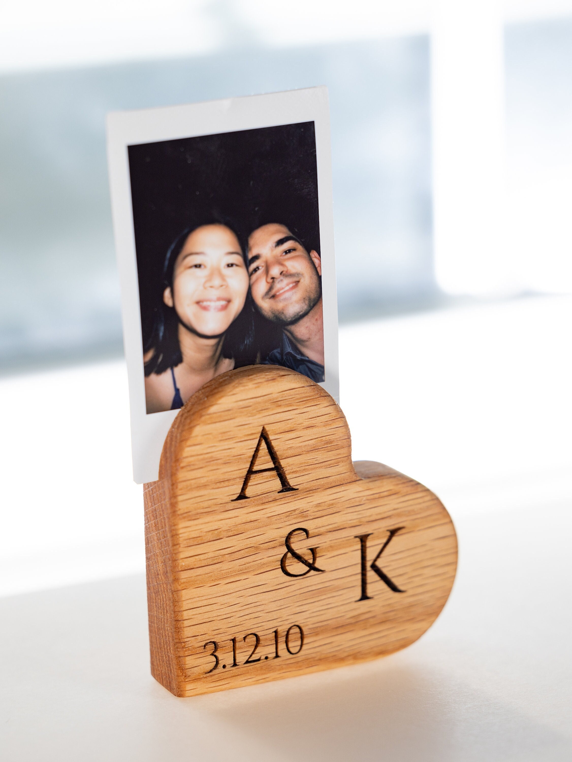 ❤️Buy 2 FREE SHIPPING❤️Personalized Polaroid Frame Stand, Instax Mini frame, Picture stand, valentine decor, wooden heart