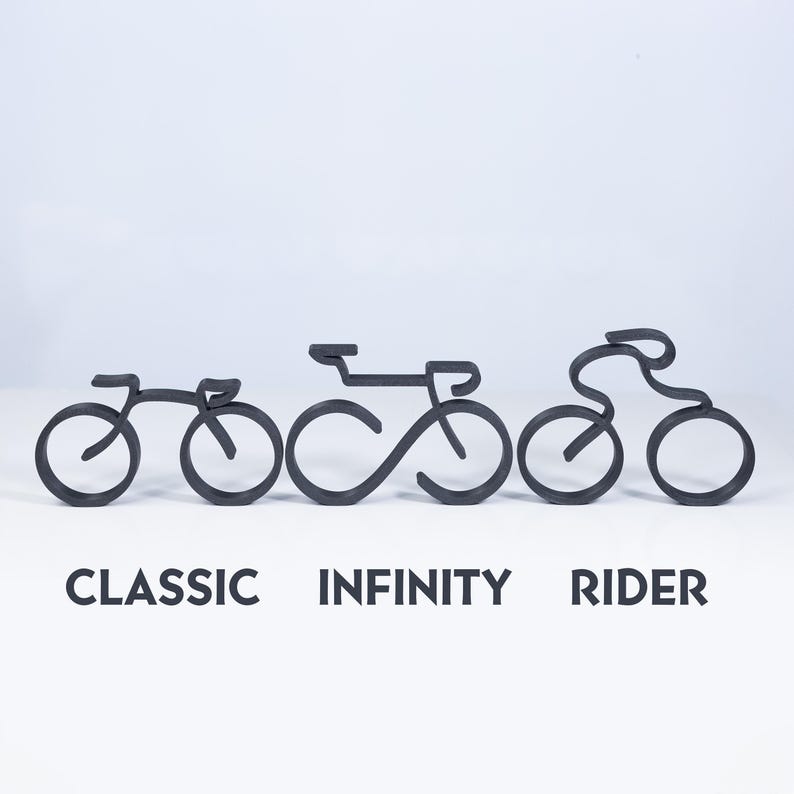 minimalist desk bike sculpture infinity bike decor cycling themed gift modern bike decoration black bike sculpture cyclist desk accessory bike infinity design unique bike decor bicycle desk art cyclist gift idea