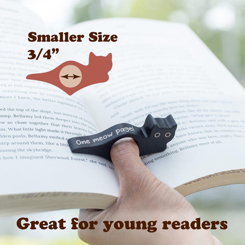 Black cat thumb book page holders with bookmark, ergonomic and playful design, perfect gift for book lovers, adds charm to reading, ideal for birthdays, anniversaries, or as a stocking stuffer, a practical and adorable reading companion