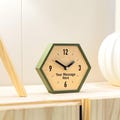 Personalized Desk & Wall Silent Clock, Round or Hexagon  - Anniversary Gift - Home Office Decor - Made in USA