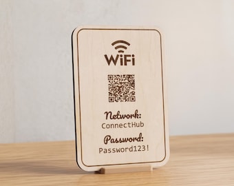 WiFi Password Sign 4x6" - Custom Guest WiFi Display, Made in USA