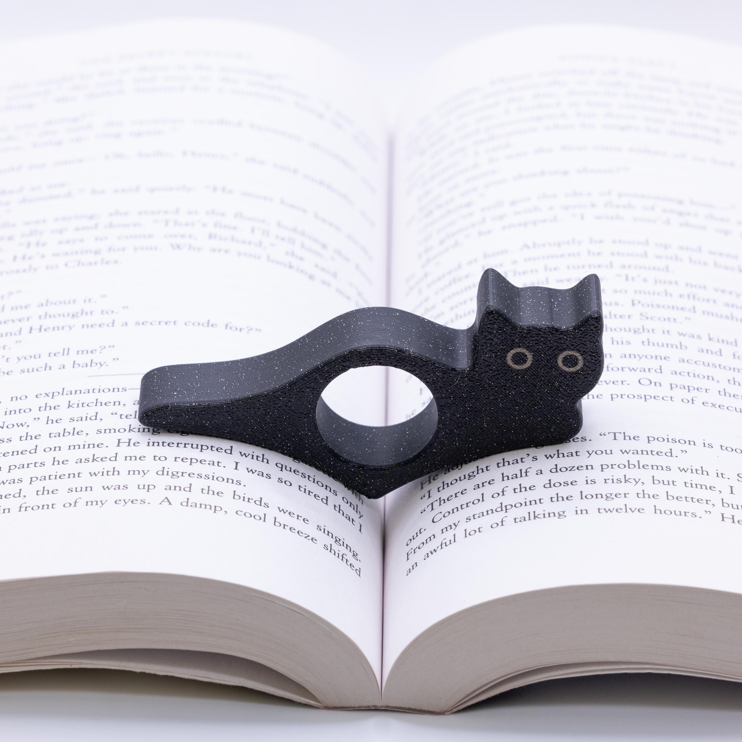 Cat Thumb Book Page Holder, Black Cat, Gift For Bookworms, BookTok Book Club Gifts, Book Accessory - MADE IN USA