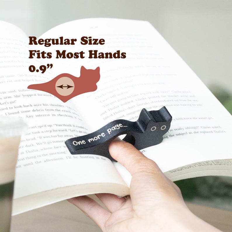 Black cat thumb book page holders with bookmark, ergonomic and playful design, perfect gift for book lovers, adds charm to reading, ideal for birthdays, anniversaries, or as a stocking stuffer, a practical and adorable reading companion