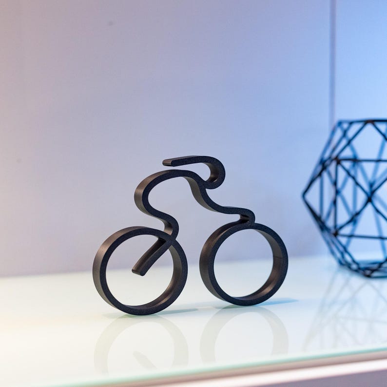 minimalist desk bike sculpture infinity bike decor cycling themed gift modern bike decoration black bike sculpture cyclist desk accessory bike infinity design unique bike decor bicycle desk art cyclist gift idea