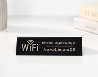 Custom Wifi Desk Plaque –  Personalized Office Sign - Office Decor Gift