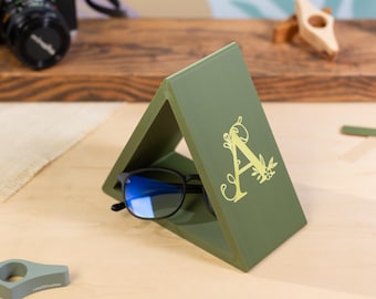 Monogram Nightstand Book Holder - Custom Triangle Book Stand - Made in USA