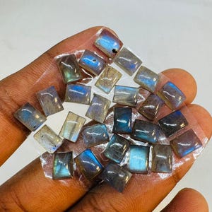 Natural Labradorite, Labradorite Rectangle Shape Labradorite 8X6 MM Labradorite Rectangle Cabochon 45 Carat Labradorite Cabochon For Jewelry