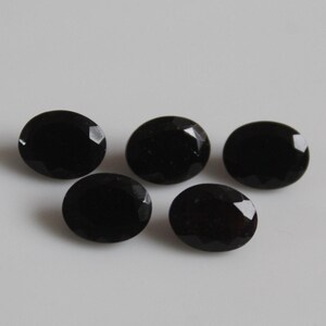 Natural Black Onyx, Black Onyx Oval Shape, Black Onyx Oval 9X7 MM, Black Onyx Oval 9.75 Carat Lot, Black Onyx Oval 5 Pieces Lot,